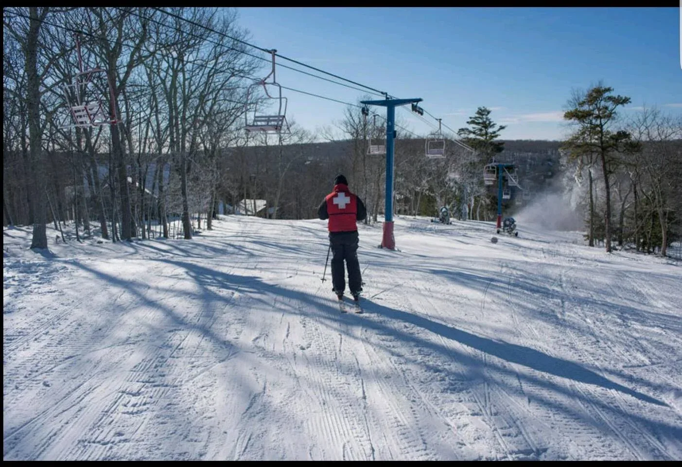 community ski slope with chair lift
